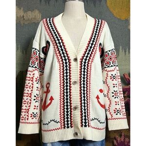 Anthropologie Varsity Cardigan Sweater M